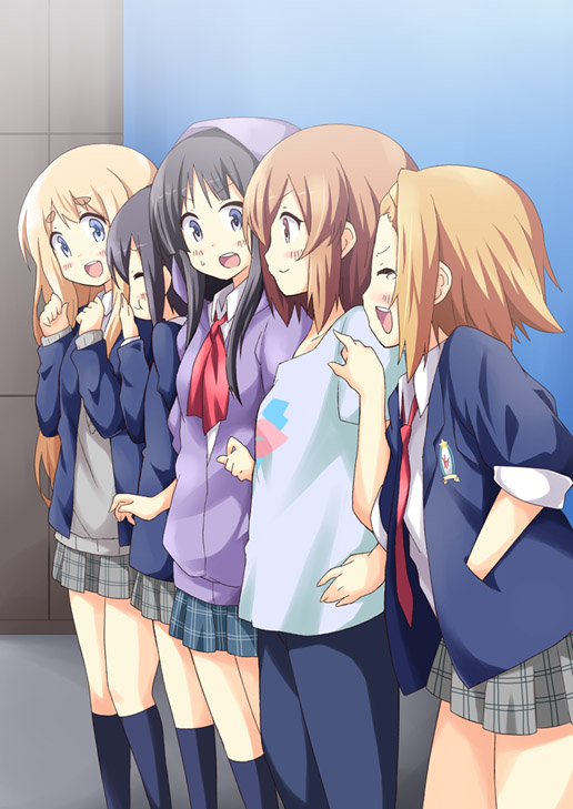 akiyama mio, nakano azusa, hirasawa yui, tainaka ritsu, and kotobuki tsumugi (k-on!) drawn by dekosuke