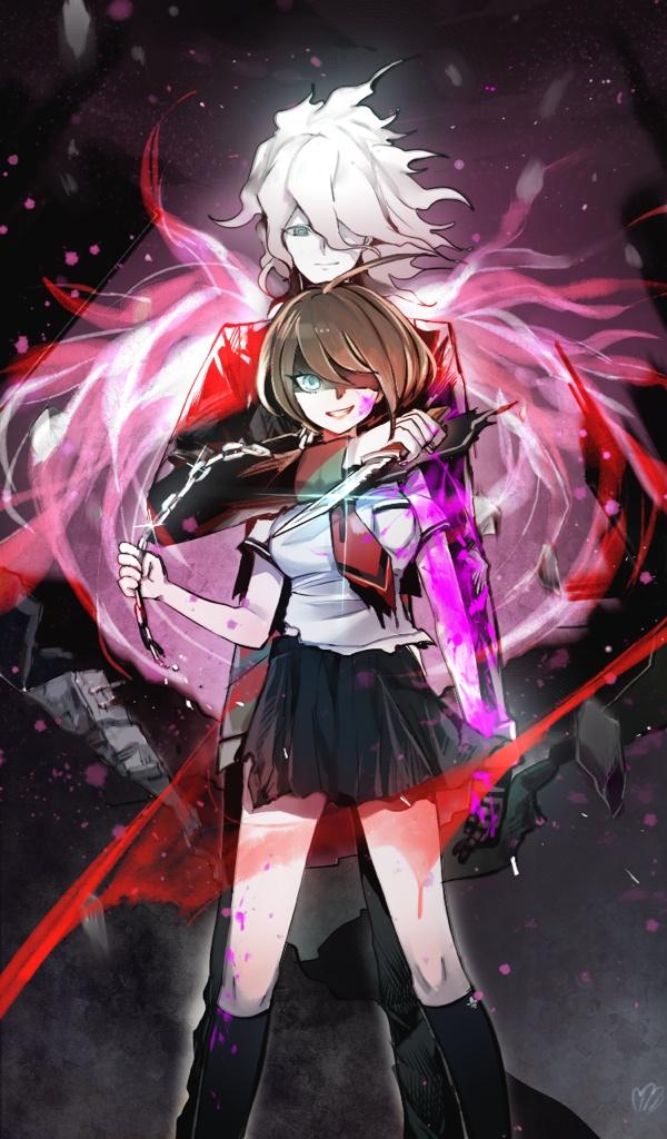komaeda nagito, naegi komaru, and servant (danganronpa and 1 more) drawn by shell_(shell518)