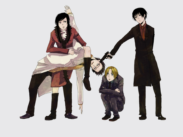 bel, doctor clive, robert, and asio (jungle wa itsumo hare nochi guu) drawn by ame_(n096)
