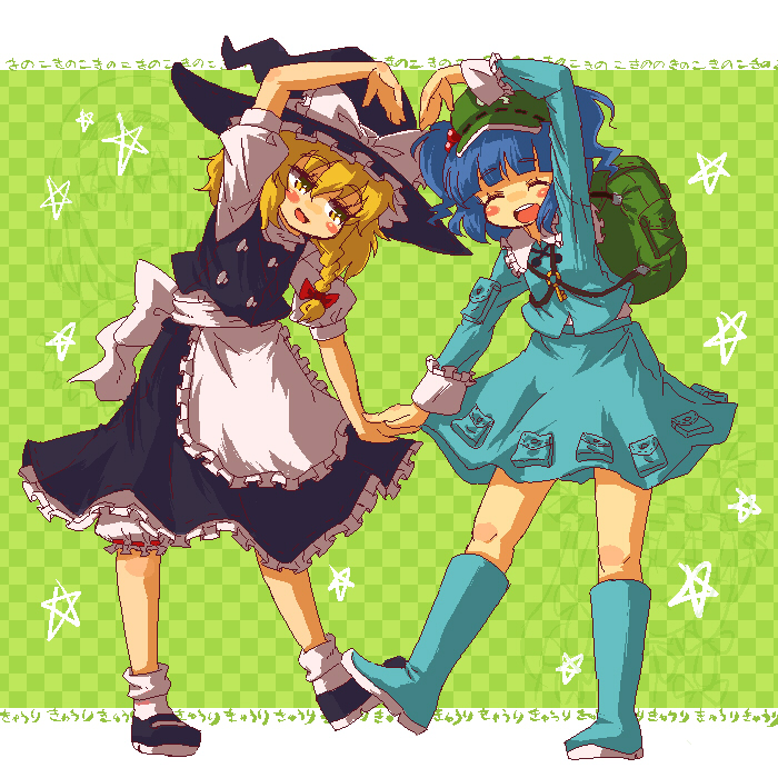 kirisame marisa and kawashiro nitori (touhou) drawn by kingin