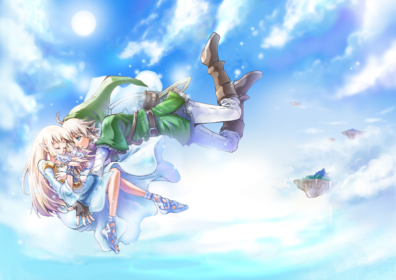 link and princess zelda (the legend of zelda and 1 more) drawn by misa_(usagi_paradise)