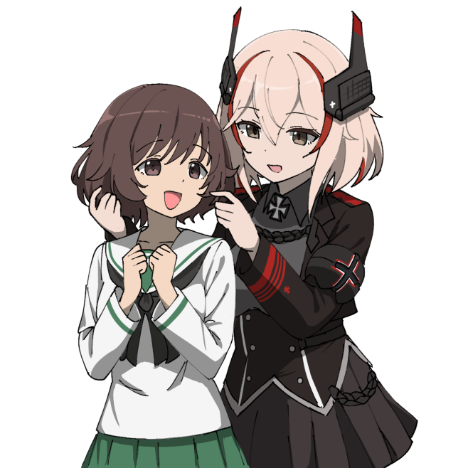 akiyama yukari and roon (azur lane and 1 more) drawn by parallelrey