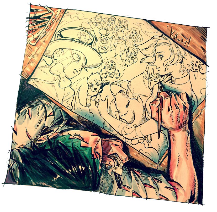 joseph joestar, kujo jotaro, higashikata josuke, kishibe rohan, nijimura okuyasu, and 11 more (jojo no kimyou na bouken and 1 more) drawn by kotteri