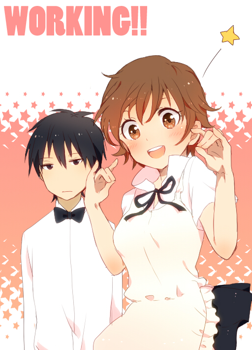 miyakoshi hana and higashida daisuke (working!!) drawn by nuka_(nukamochi)