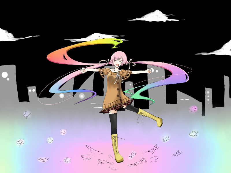 megurine luka (vocaloid and 1 more) drawn by shari