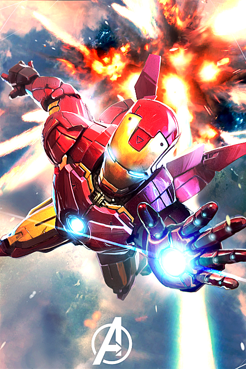 iron man (marvel and 2 more) drawn by longai