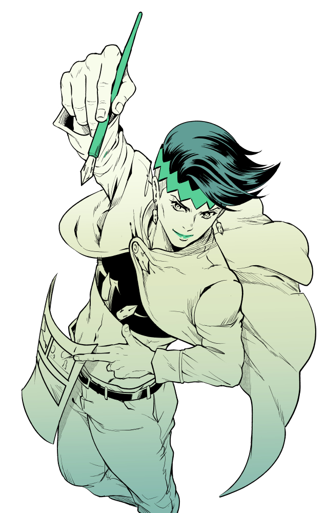 kishibe rohan (jojo no kimyou na bouken and 1 more) drawn by giorgio_(akakosam) and tamaki_nao
