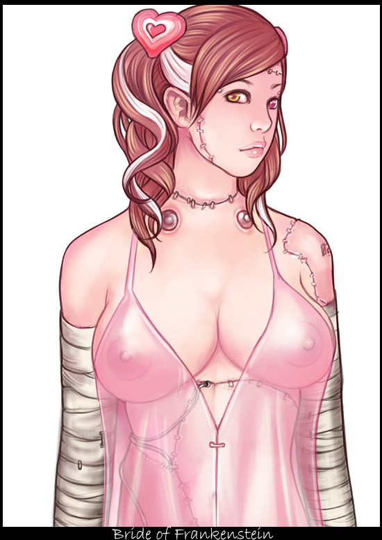 bride of frankenstein (original and 1 more) drawn by kusagami_style