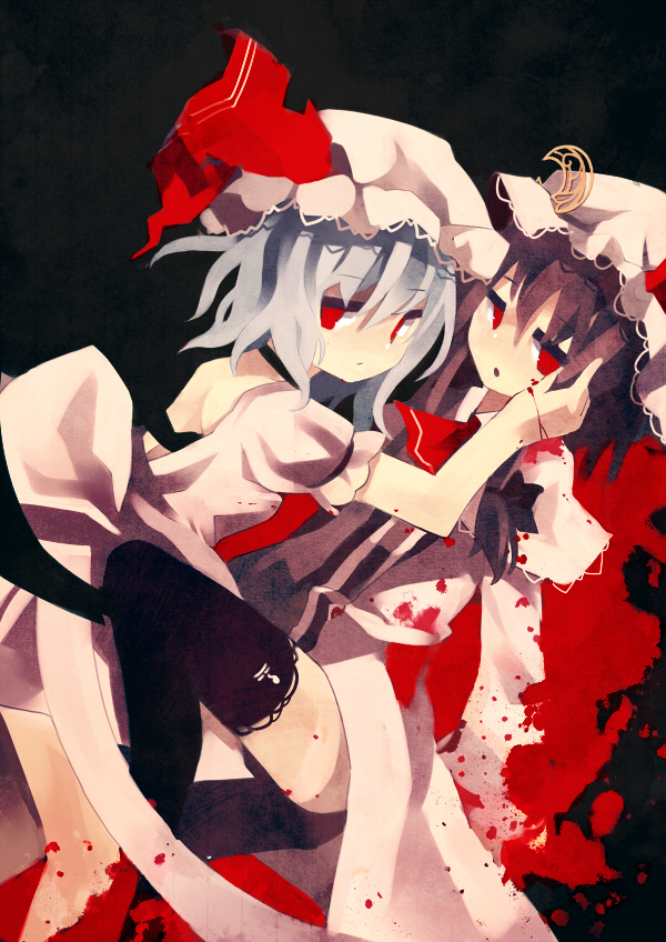 remilia scarlet and patchouli knowledge (touhou) drawn by fuukadia_(narcolepsy)