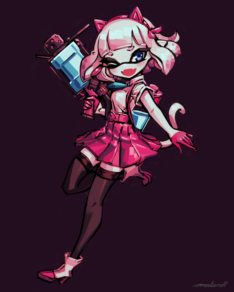 inkling player character and moca (original and 1 more) drawn by makaroll