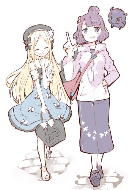 katsushika hokusai, tokitarou, and abigail williams (fate and 1 more) drawn by nanateru