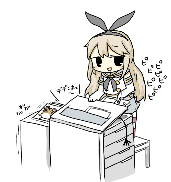 shimakaze and dedenne (kantai collection and 1 more) drawn by yuasan