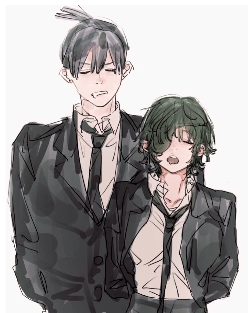 hayakawa aki and himeno (chainsaw man) drawn by pecopecosupipi