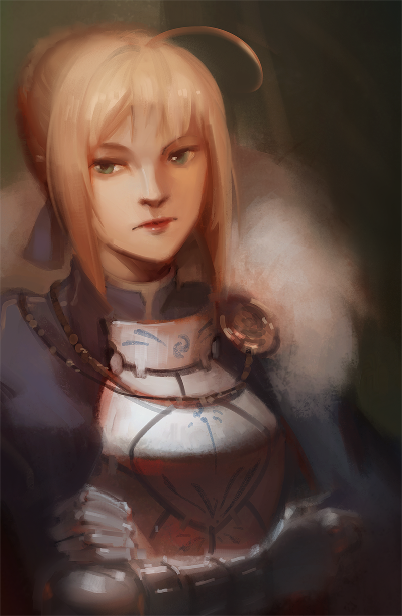 artoria pendragon and saber (fate and 1 more) drawn by 3four