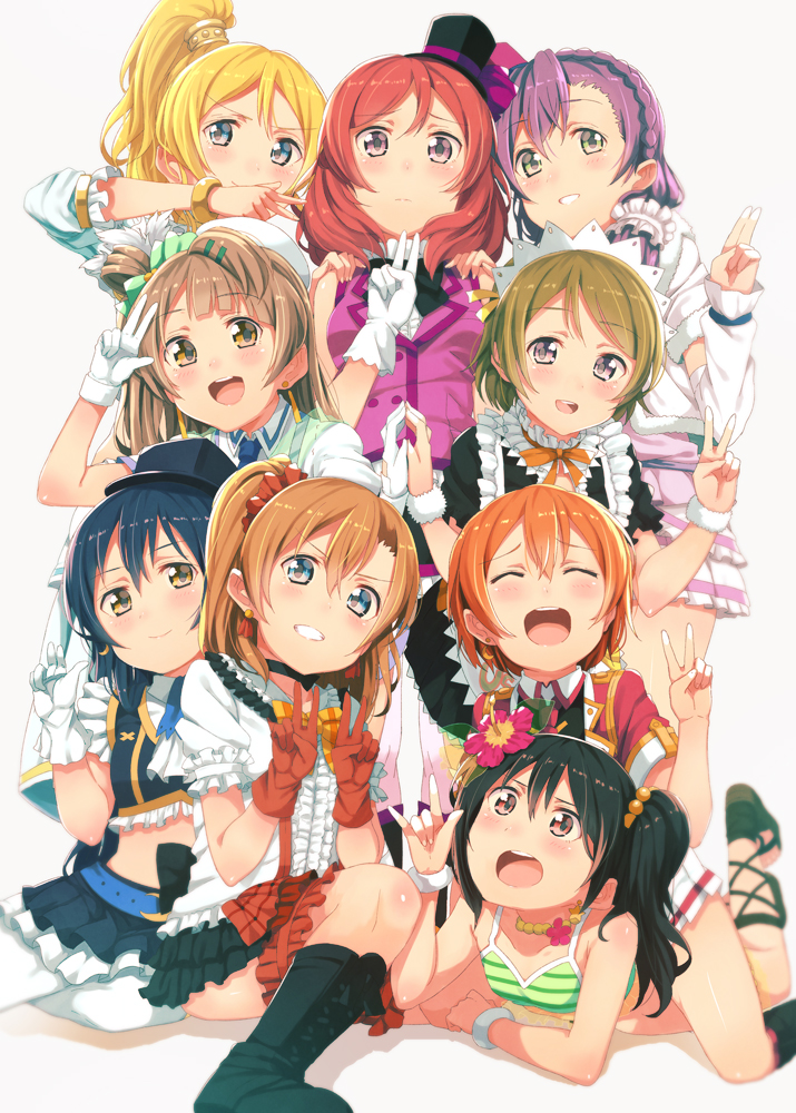 nishikino maki, tojo nozomi, sonoda umi, yazawa nico, ayase eli, and 4 more (love live! and 1 more) drawn by haruken