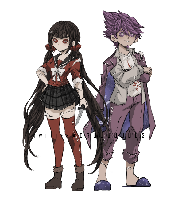 harukawa maki and momota kaito (danganronpa and 2 more) drawn by criis-chan