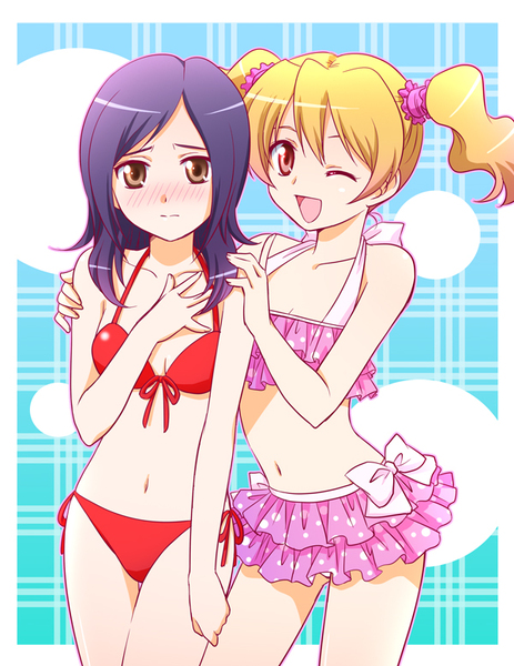 higashi setsuna and momozono love (precure and 1 more) drawn by hiyori_(nyatto)