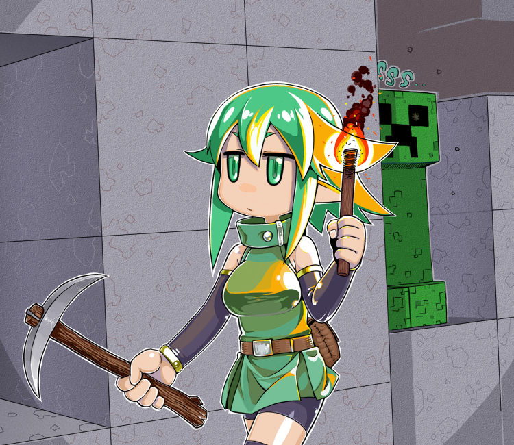 creeper and remona-san (original and 1 more) drawn by asakawa_remon