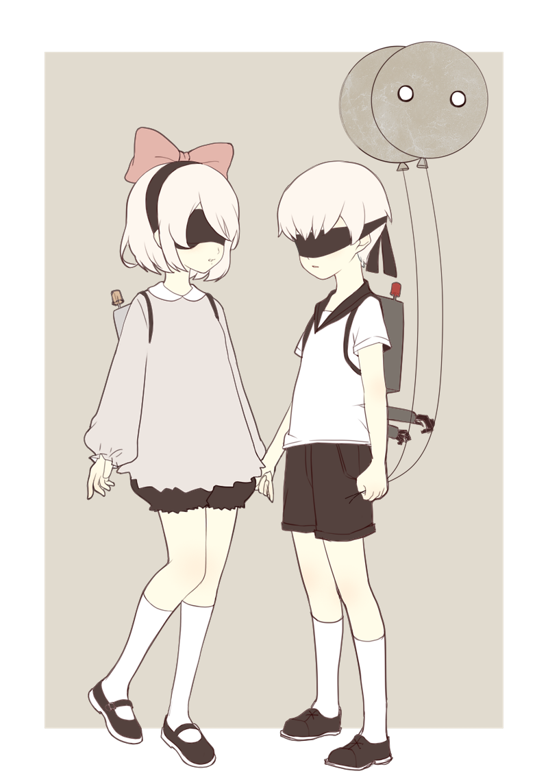 2b and 9s (nier and 1 more) drawn by zazuzu