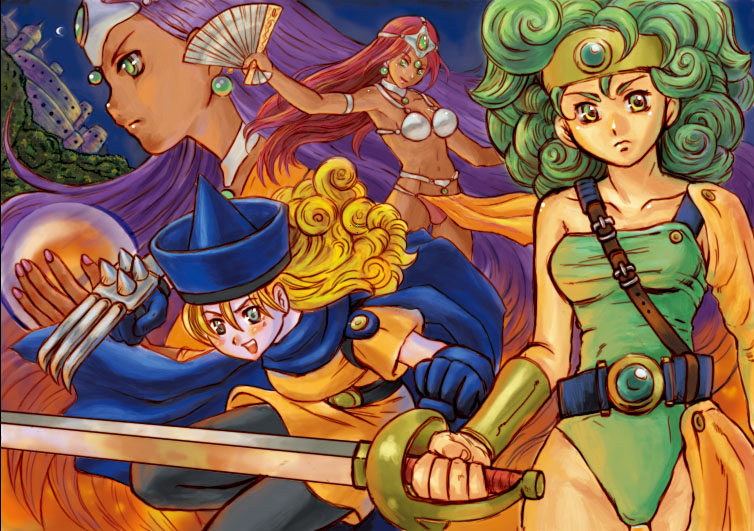 manya, alena, minea, and heroine (dragon quest and 1 more) drawn by natsujiru