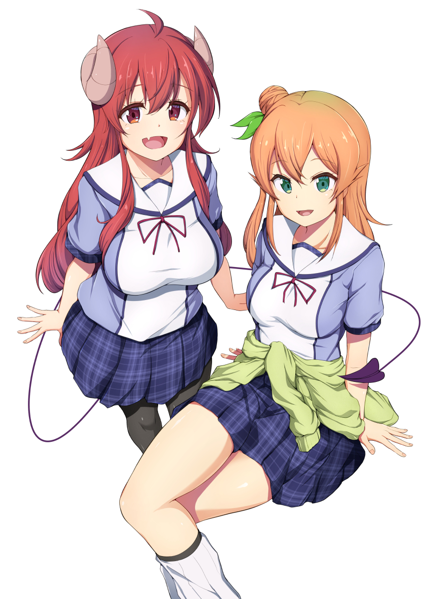 yoshida yuuko and hinatsuki mikan (machikado mazoku) drawn by ocza