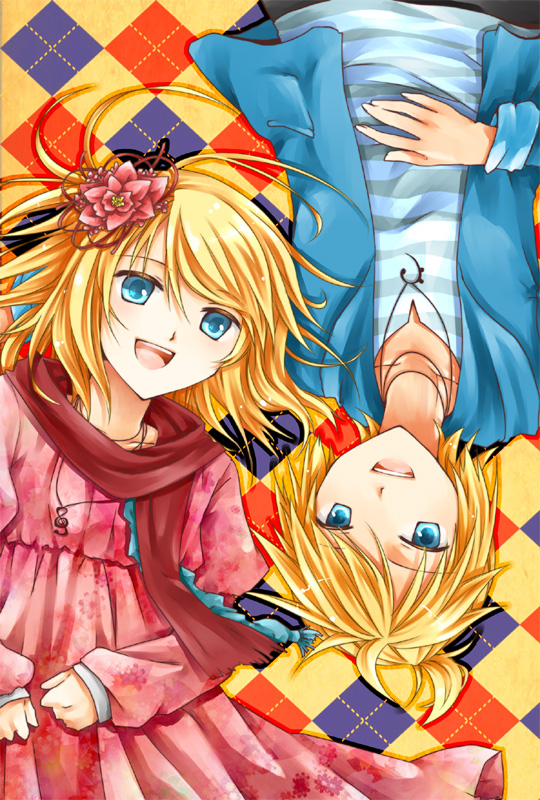 kagamine rin and kagamine len (vocaloid) drawn by asagi_(seal47)