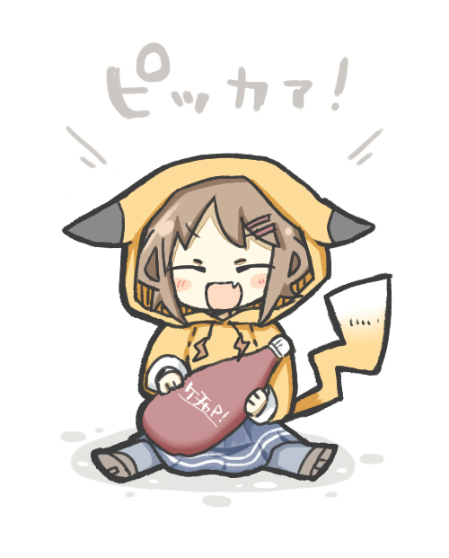 pikachu and ikazuchi (kantai collection and 1 more) drawn by yuasan