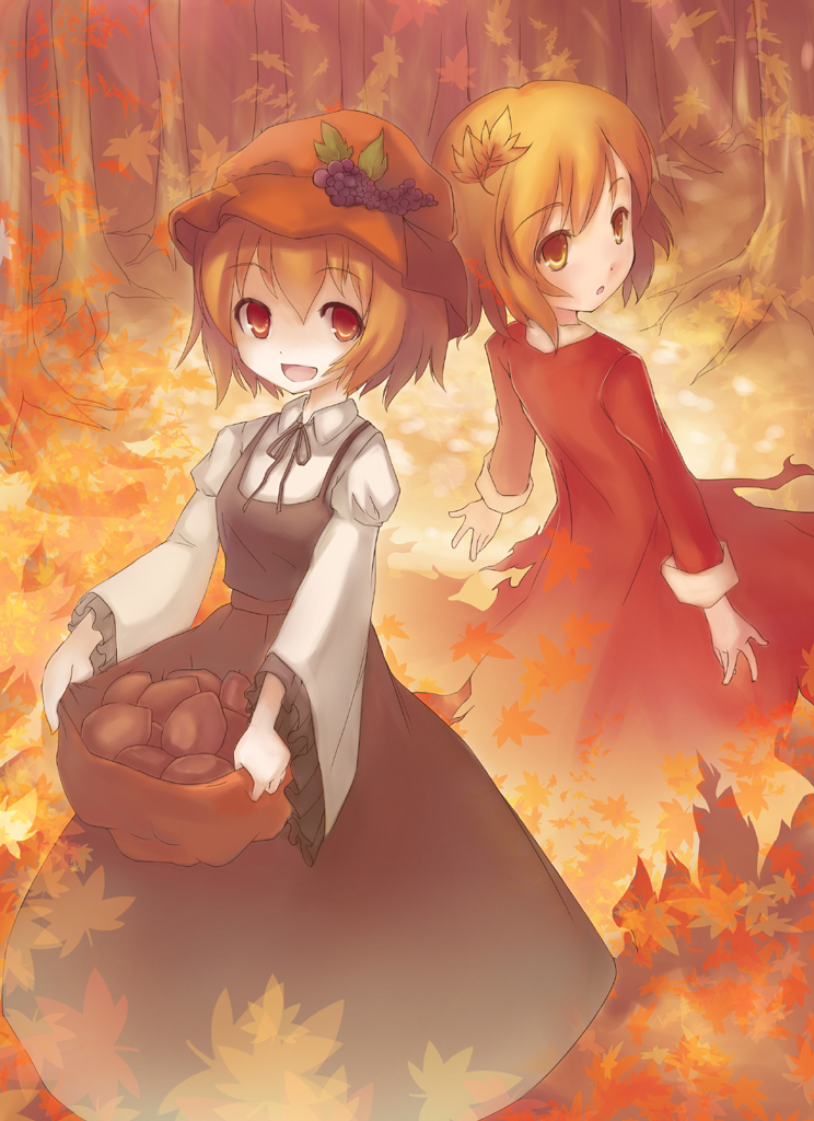aki minoriko and aki shizuha (touhou) drawn by fred04142
