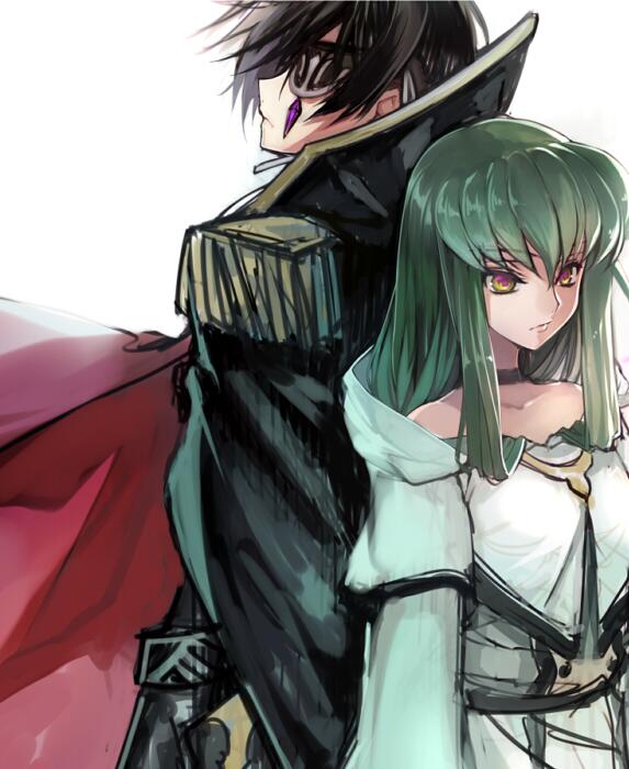 c.c., lelouch vi britannia, and julius kingsley (code geass and 1 more) drawn by creayus