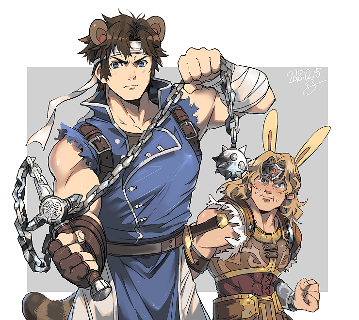 richter belmont and simon belmont (super smash bros. and 2 more) drawn by kinako_(462)