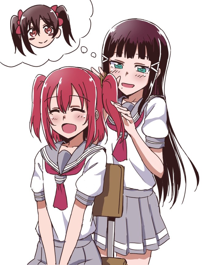 yazawa nico, kurosawa dia, and kurosawa ruby (love live! and 2 more) drawn by kyuusenbinore_(gavion)