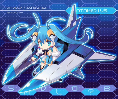vic viper and aoba anoa (otomedius and 2 more) drawn by usui_rina