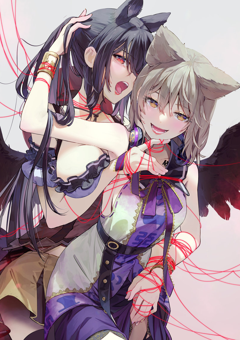 toyosatomimi no miko and kurokoma saki (touhou) drawn by syuri22
