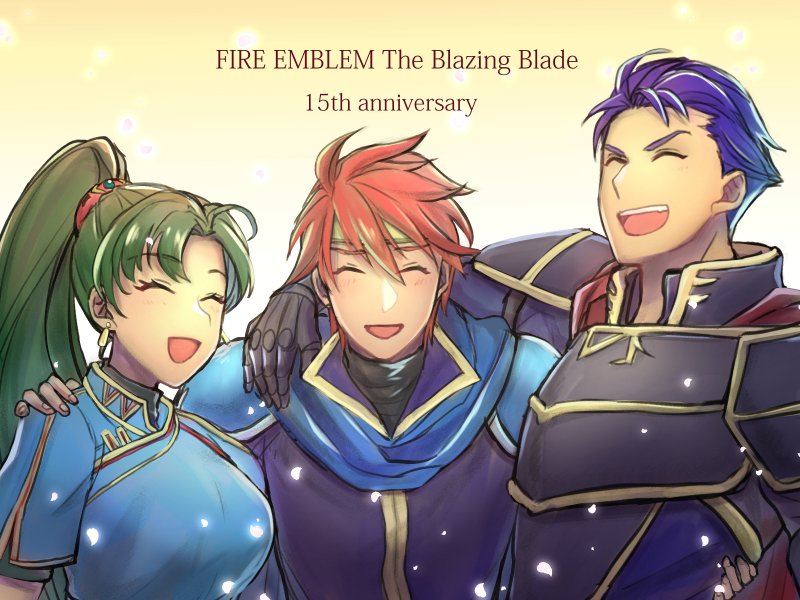 lyn, eliwood, and hector (fire emblem and 2 more) drawn by nagisa0