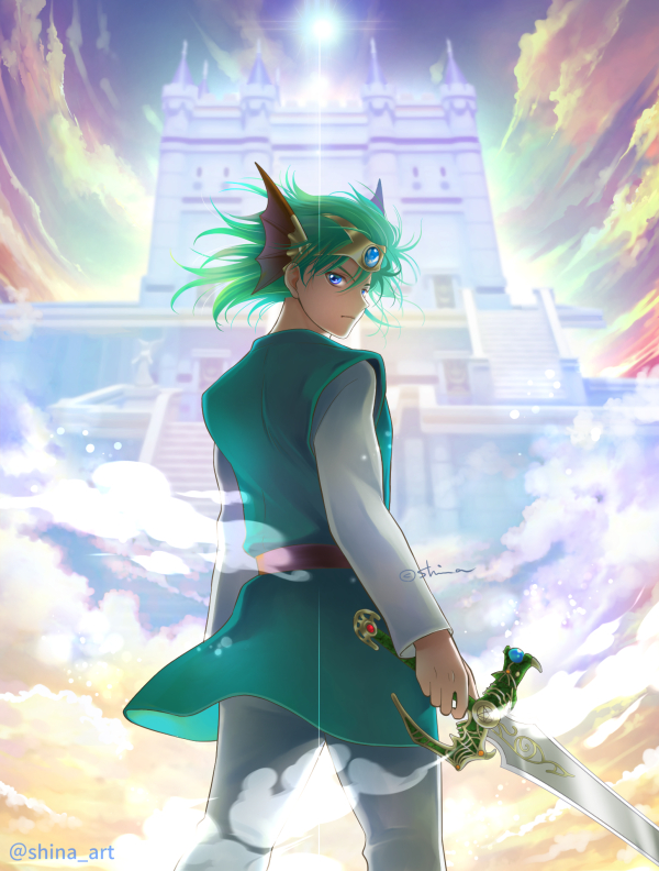 hero (dragon quest and 1 more) drawn by shina_art