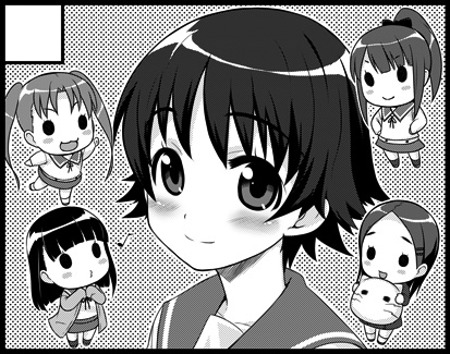sawatari fuu, sakurada maon, hanawa kaoru, okazaki norie, momoneko-sama, and 1 more (tamayura) drawn by mizuki_gyokuran