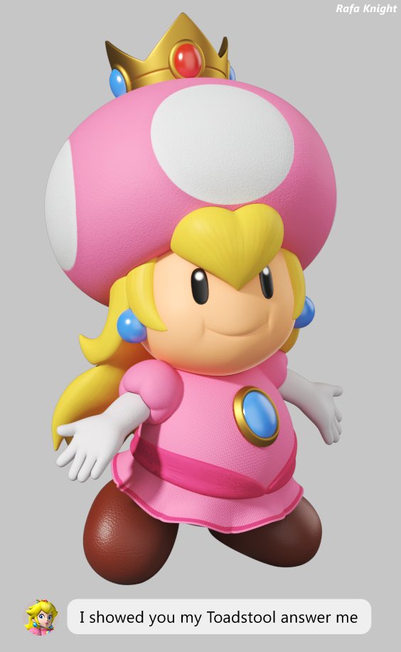 princess peach and toad (mario and 1 more) drawn by rafaknight