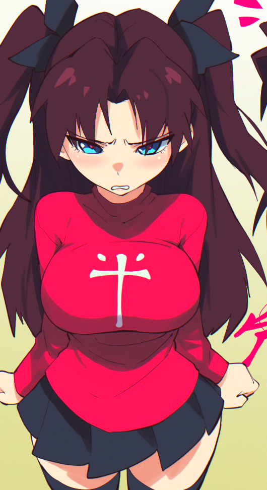 tohsaka rin (fate and 1 more) drawn by aetherion