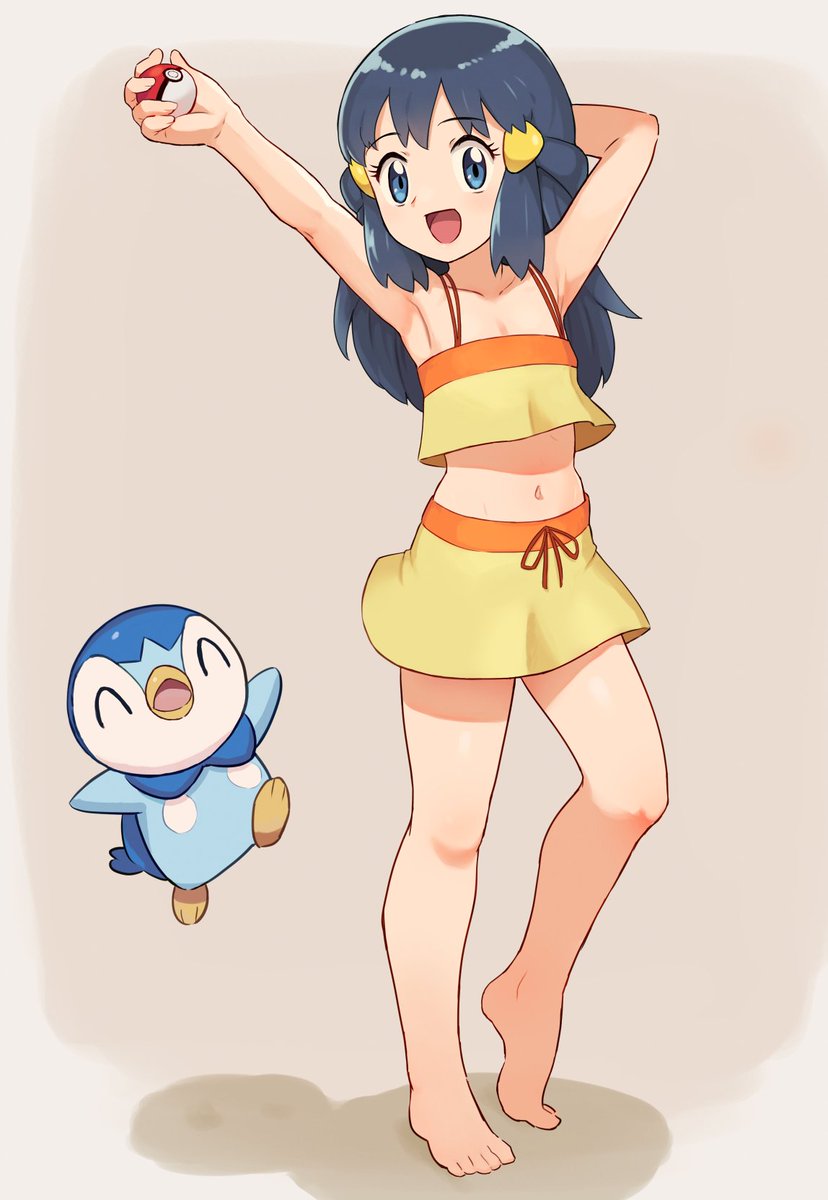dawn and piplup (pokemon and 1 more) drawn by chiwino