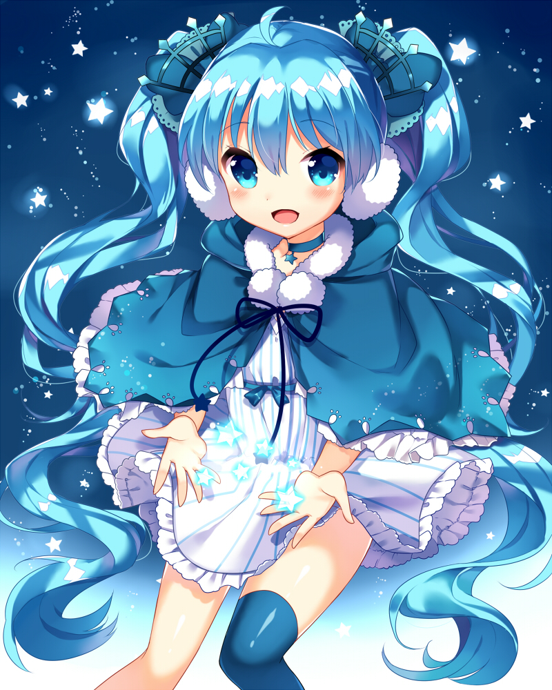 hatsune miku and fuyu no yoru miku (vocaloid) drawn by ikari_(aor3507)