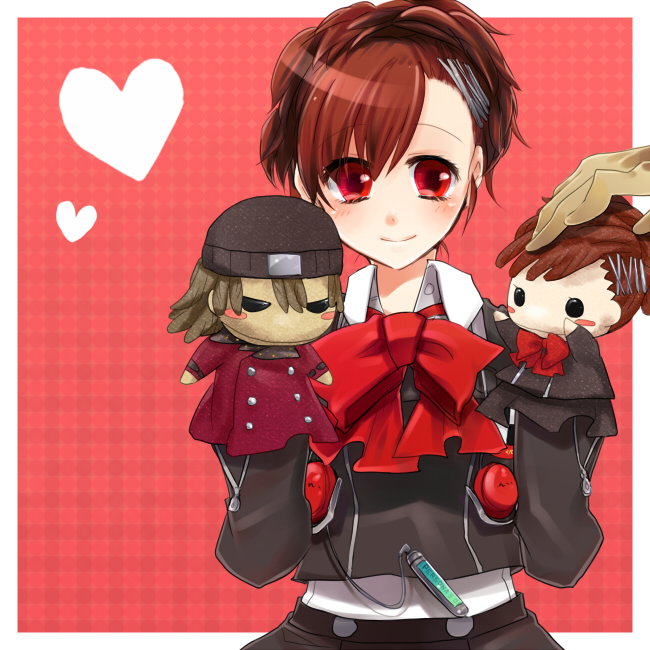 shiomi kotone and aragaki shinjirou (persona and 2 more) drawn by tatumin