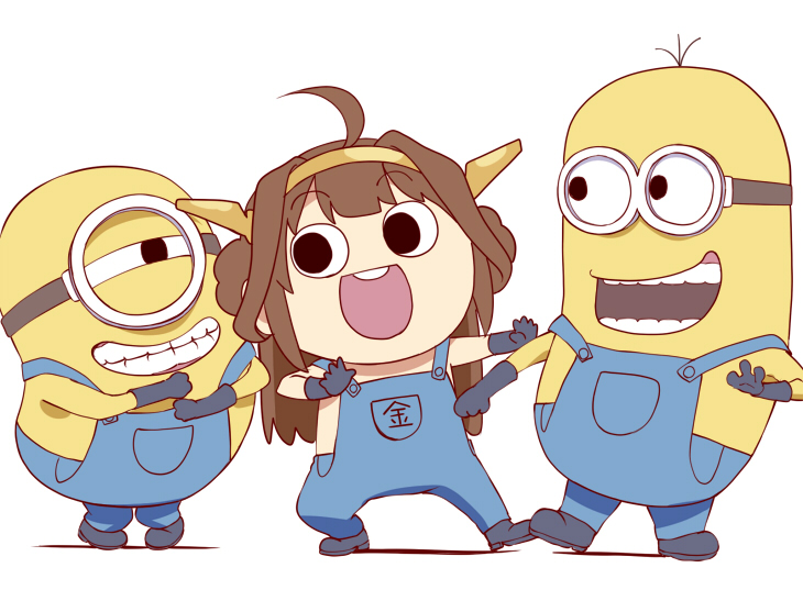 kongou, minion, stuart, and kevin (kantai collection and 1 more) drawn by ishii_hisao