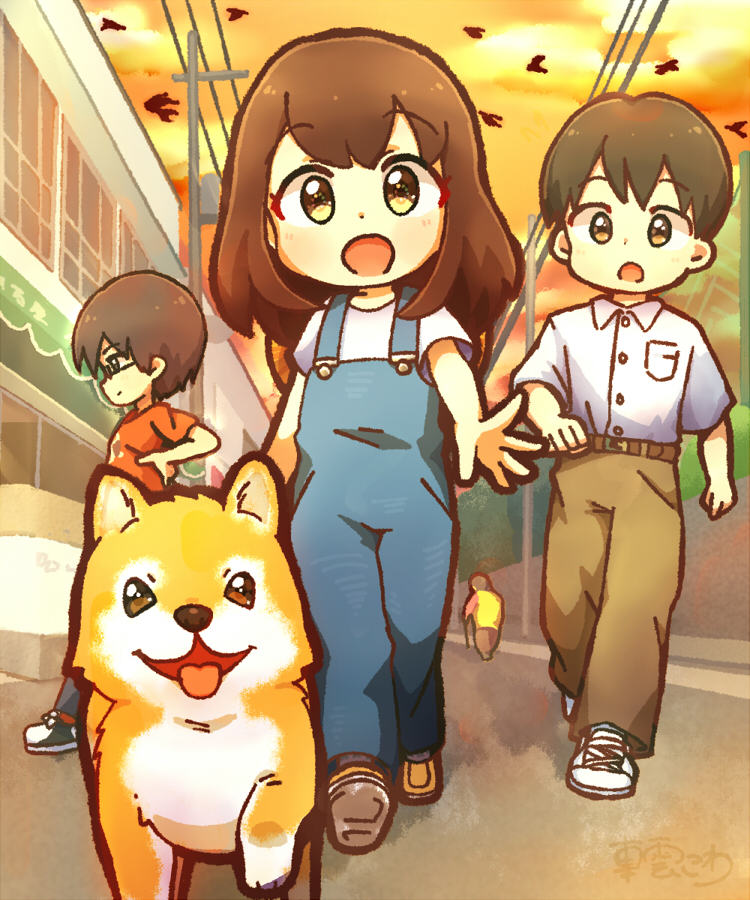 shiina kurumi, murase naoki, hirauchi mayu, and melos (yuuyami doori tankentai) drawn by kowakawa_kaeru