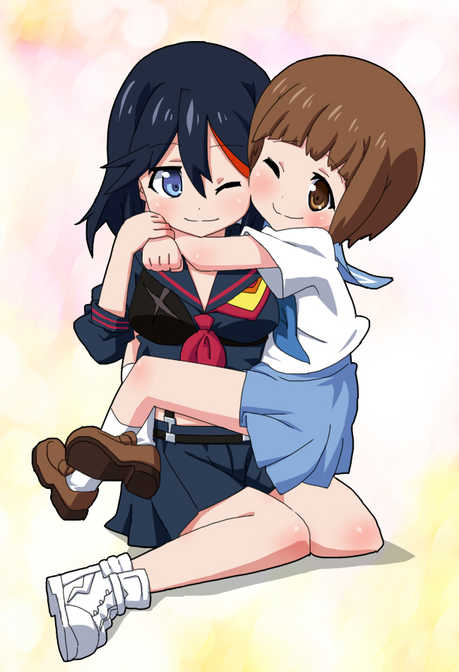 matoi ryuuko, senketsu, and mankanshoku mako (kill la kill) drawn by yaya_(20090410)