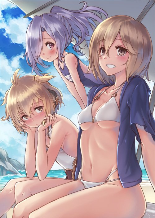 djeeta, andira, and niyon (granblue fantasy) drawn by oukawa_yuu