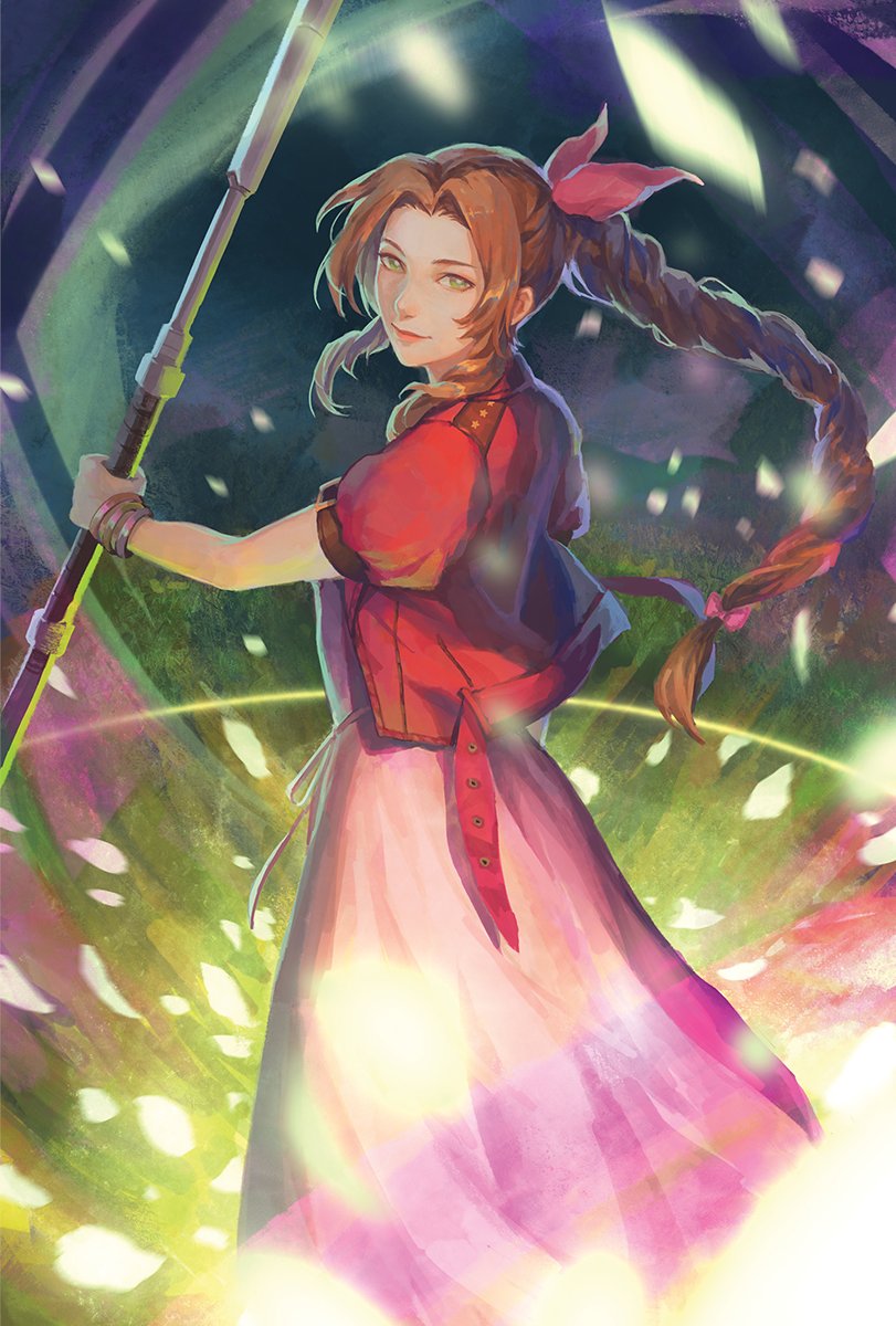 aerith gainsborough (final fantasy and 2 more) drawn by cassandra_(avocasso)