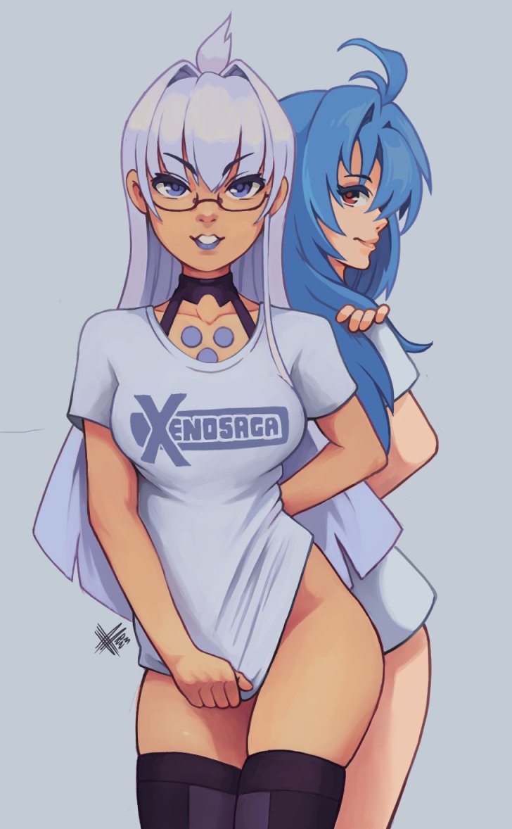 kos-mos and t-elos (xenosaga and 1 more) drawn by mateus_upd