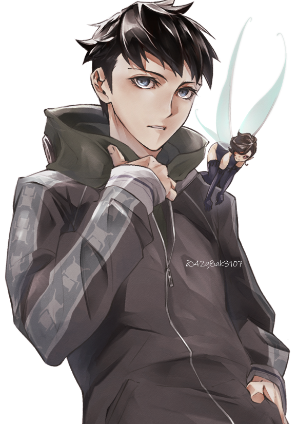 demi-fiend and pixie (shin megami tensei and 1 more) drawn by kiriko_(42g8ak3107)
