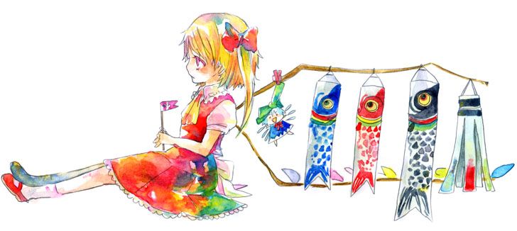 flandre scarlet and cirno (touhou) drawn by yaka_(pixiv13345828)