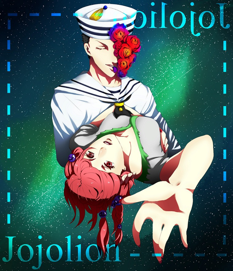 higashikata josuke and hirose yasuho (jojo no kimyou na bouken and 1 more) drawn by hakkou1012